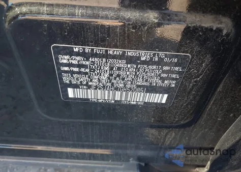 2016 Subaru Forester 2.5I Limited z USA, uszkodzony, nr VIN JF2SJAHC7GH520851